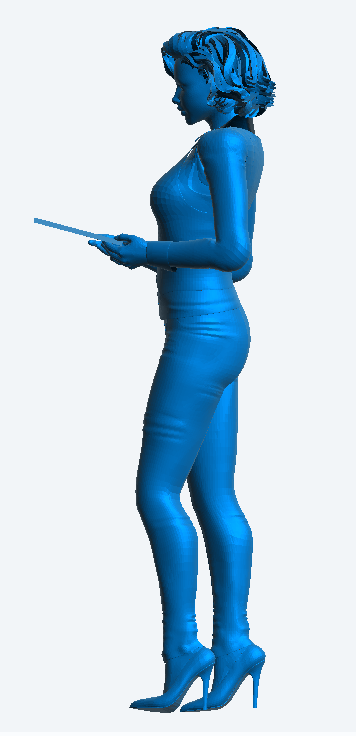W61 – Woman in Jumpsuit Reading a Booklet | Scale Model Female Figure
