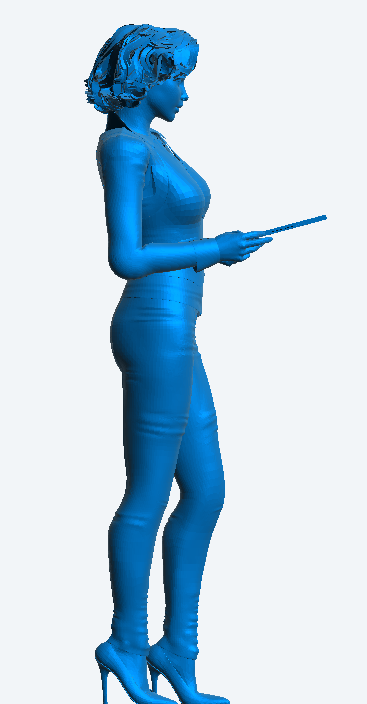 W61 – Woman in Jumpsuit Reading a Booklet | Scale Model Female Figure