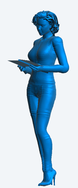 W61 – Woman in Jumpsuit Reading a Booklet | Scale Model Female Figure