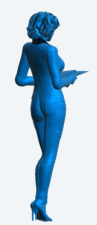 W61 – Woman in Jumpsuit Reading a Booklet | Scale Model Female Figure