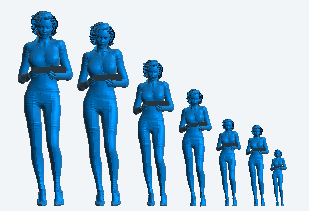 W61 – Woman in Jumpsuit Reading a Booklet | Scale Model Female Figure