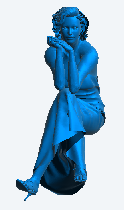 W64 – Woman in Evening Dress Sitting in Thought | Scale Model Female Figure