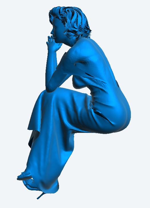 W64 – Woman in Evening Dress Sitting in Thought | Scale Model Female Figure