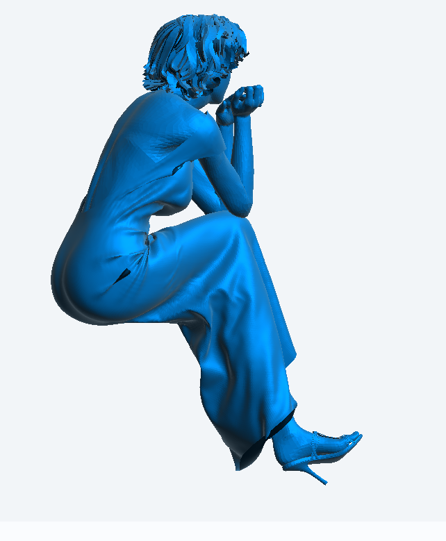 W64 – Woman in Evening Dress Sitting in Thought | Scale Model Female Figure