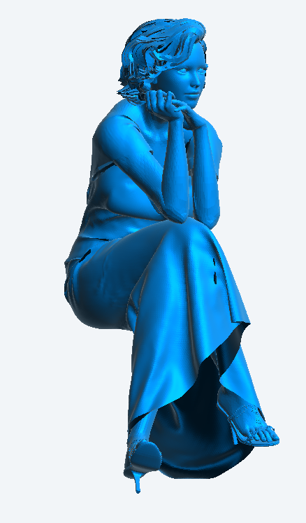 W64 – Woman in Evening Dress Sitting in Thought | Scale Model Female Figure