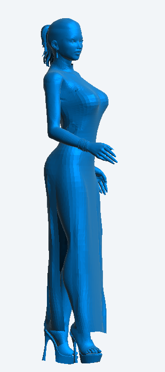 W65 – Elegant Woman Standing in Evening Dress | Scale Model Female Figure