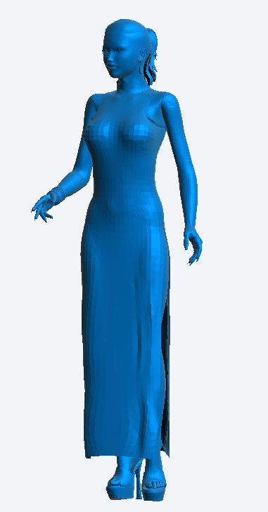 W65 – Elegant Woman Standing in Evening Dress | Scale Model Female Figure