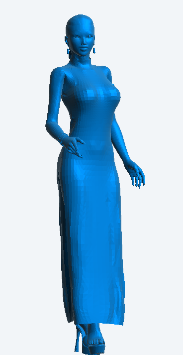 W65 – Elegant Woman Standing in Evening Dress | Scale Model Female Figure