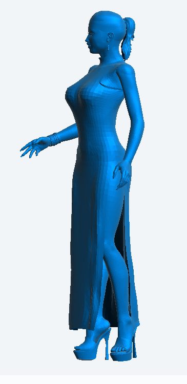 W65 – Elegant Woman Standing in Evening Dress | Scale Model Female Figure