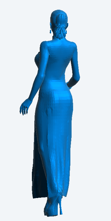 W65 – Elegant Woman Standing in Evening Dress | Scale Model Female Figure