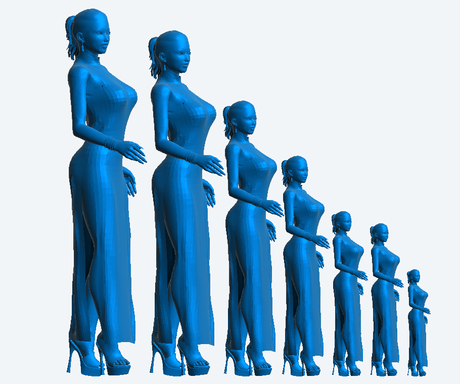 W65 – Elegant Woman Standing in Evening Dress | Scale Model Female Figure
