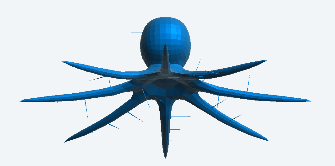 Model Scale Octopus with Tentacles Spread Wide a46