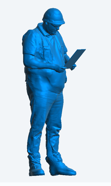 M78 – Model Figure of Male Construction Worker Holding a Piece of Paper