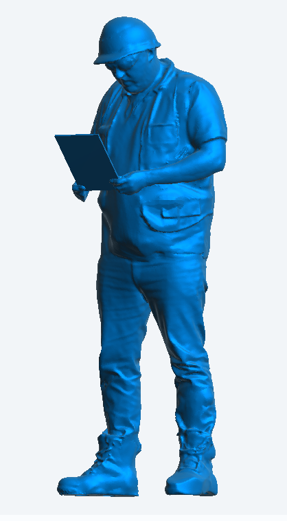 M78 – Model Figure of Male Construction Worker Holding a Piece of Paper