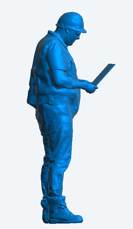 M78 – Model Figure of Male Construction Worker Holding a Piece of Paper