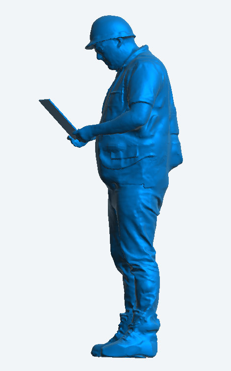 M78 – Model Figure of Male Construction Worker Holding a Piece of Paper