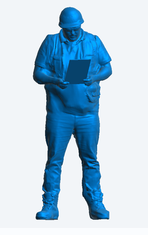 M78 – Model Figure of Male Construction Worker Holding a Piece of Paper