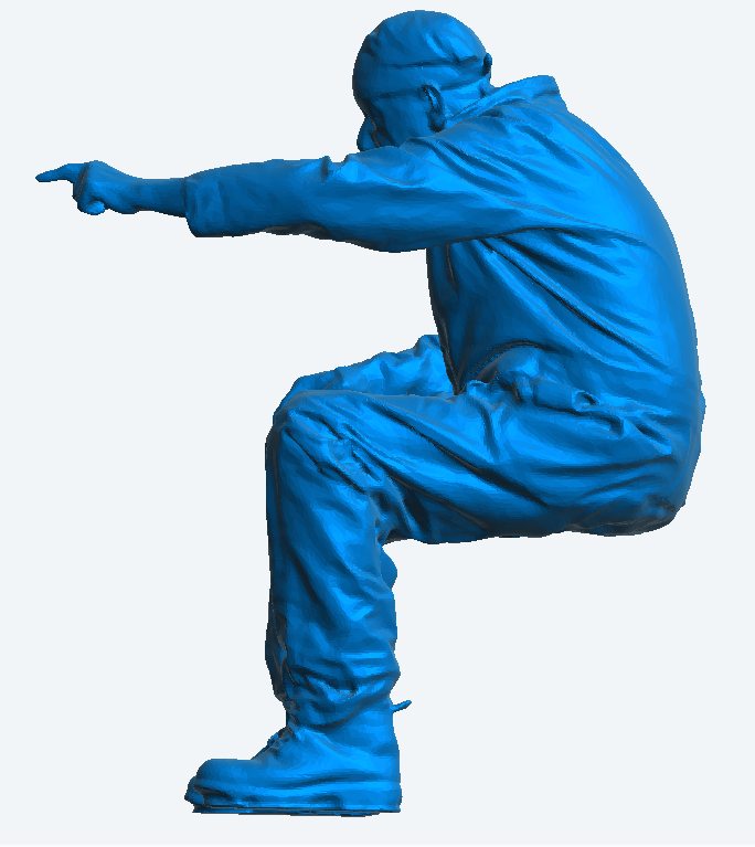 M82 Scale Model Truck Mechanic in Seated Pose Pointing Unpainted