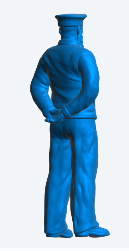 N22 Older Naval Crew Figure – Ratings Cap with Full Submariner Beard – Unpainted Multi-Scale