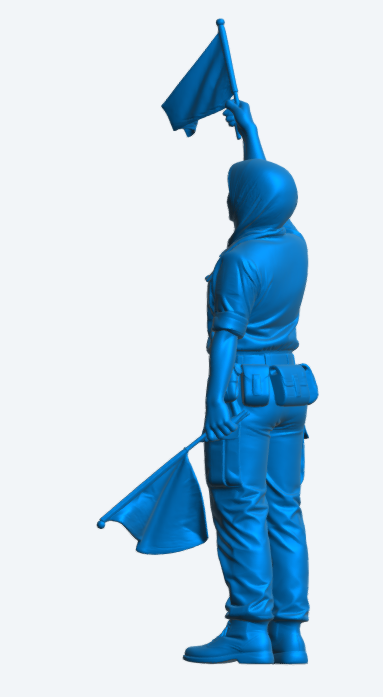 N34 Female Royal Navy Signal Crew Figure (Hijab) – Unpainted Multi-Scale Model