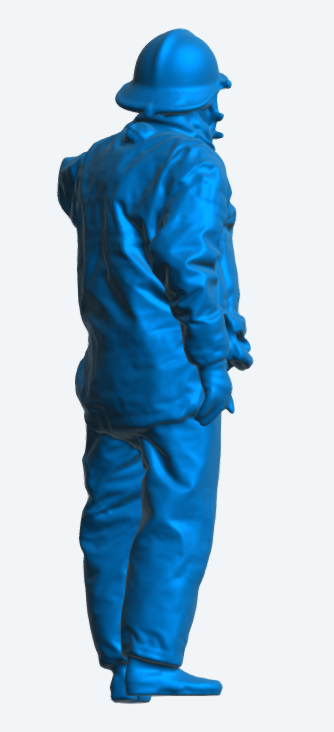 EMS39 USA Firefighter Pointing – Helmet & Mask 3D Scanned, Unpainted