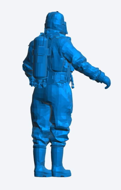 EMS35 Unpainted Emergency Responder in Oxygen Suit – Scale Model Figure