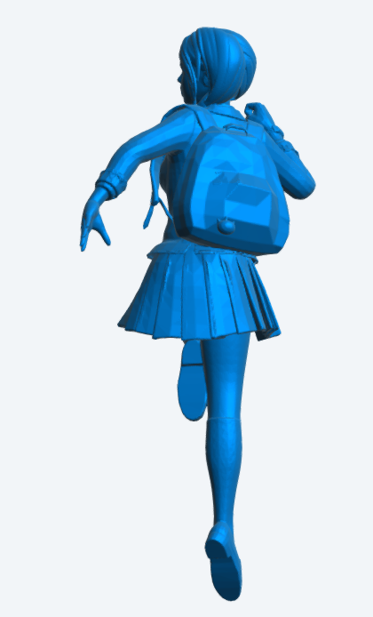 W67 School Girl with Backpack Skipping – UNPAINTED