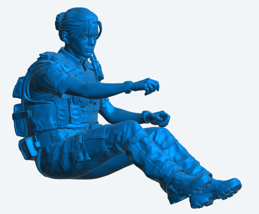 C19 Female Police Officer Driver Figure – Patrol Uniform Unpainted
