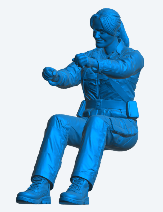 C25 Rettungssanitäterin Figur – Einsatzuniform Unbemalt