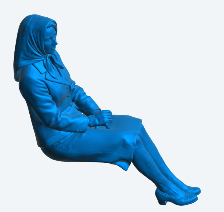 C43 Classic Car Passenger – Seated Lady Figure, Unpainted