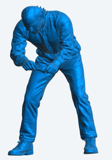 C46 Classic Mechanic – Engine Bay Working Pose, 1970s–1990s Era, Unpainted