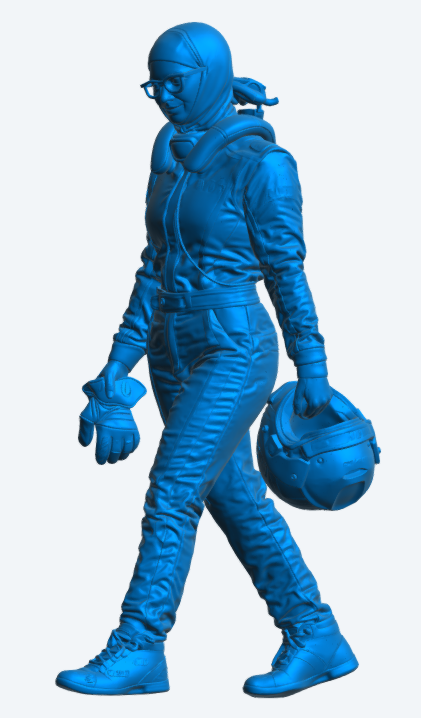 C61 Female Race & Rally Driver – Walking with Helmet, Unpainted