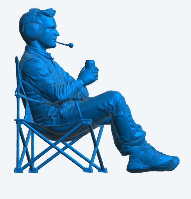 C65 Seated WEC / WRC / GT Crew Member – Relaxed with Drink, Unpainted