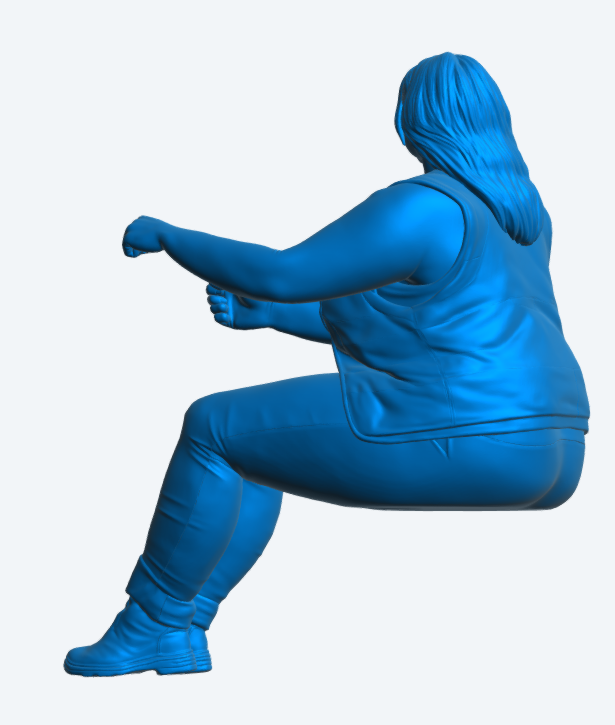C8B Female Commercial Driver Figure – High Visibility Vest, RHD Version Unpainted