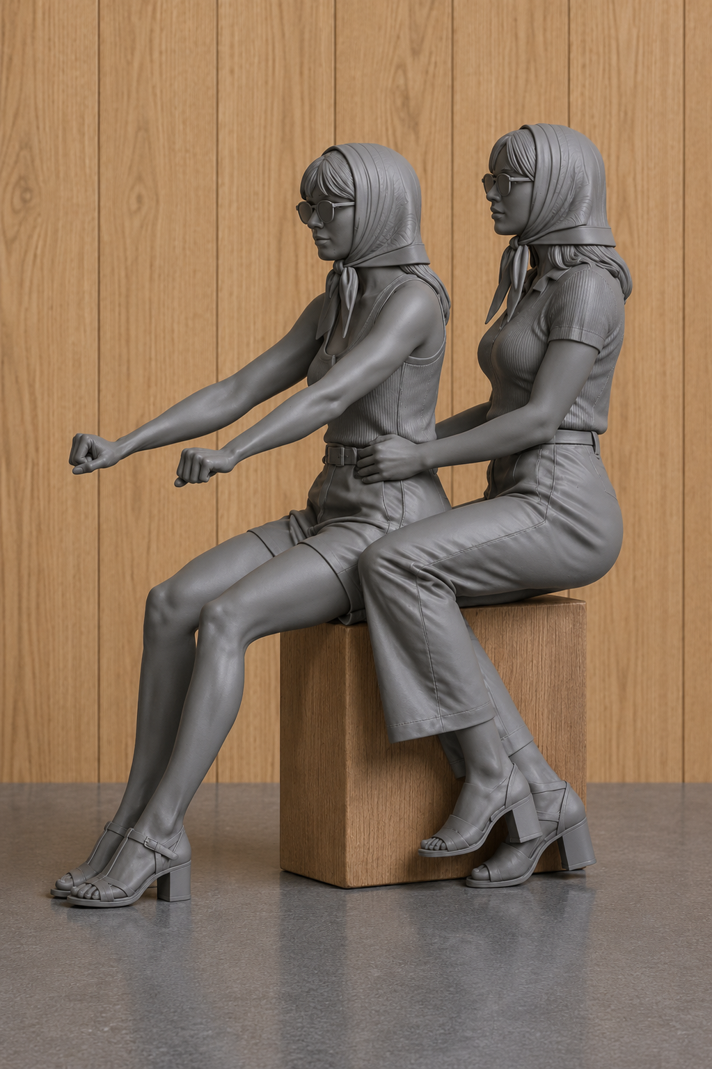 B41 Female Scooter Rider & Passenger Figures – Unpainted Multi-Scale for Vespa & Schuco Displays