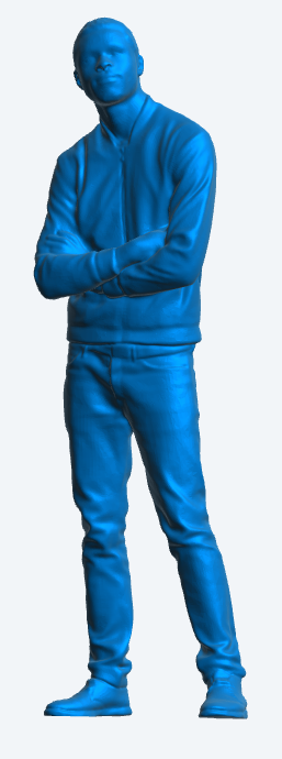 M6 model man with very short hair, dressed in a tight-fitting baseball jacket for RC Cars Trucks and boats