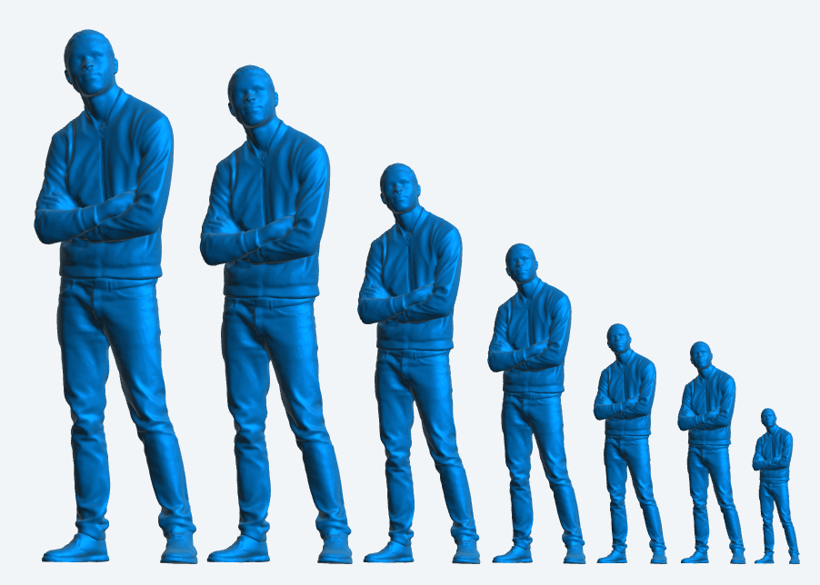 M6 model man with very short hair, dressed in a tight-fitting baseball jacket for RC Cars Trucks and boats