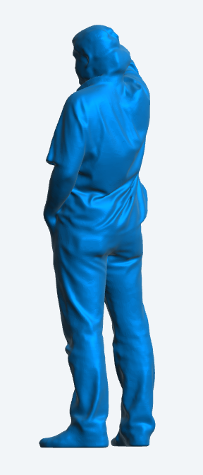 M8 man with short, thick hair, wearing a short-sleeved polo shirt, perfectly designed at a 1/14 scale.