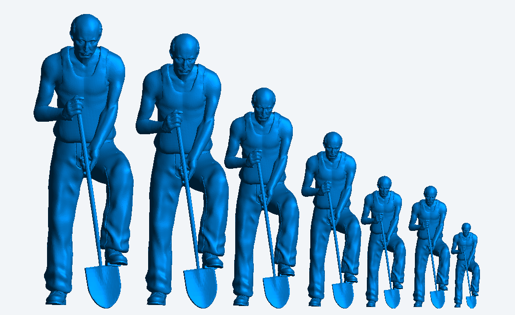 M50 1/43 multi Scale Man digging with One Foot on the Spade