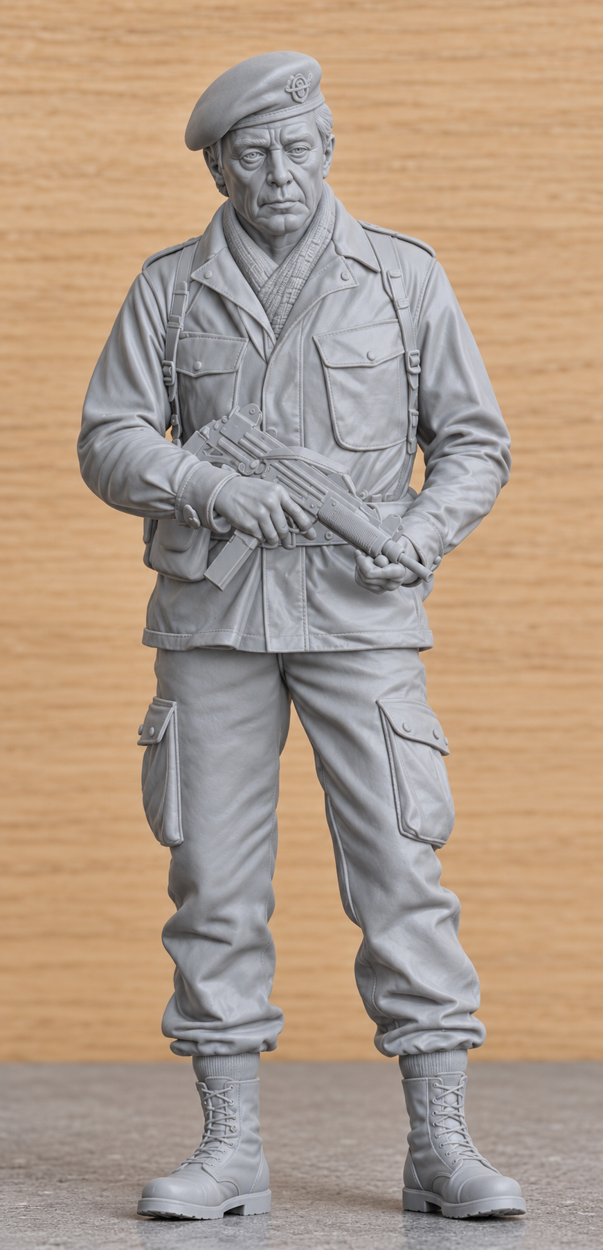 SWG1 Colonel Faulkner Standing with Uzi – The Wild Geese Inspired Unpainted Figure