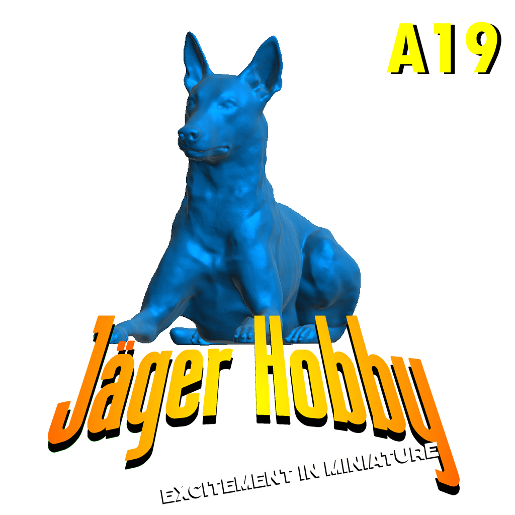 1/76 Model Doberman – Lying Down, Alert A19