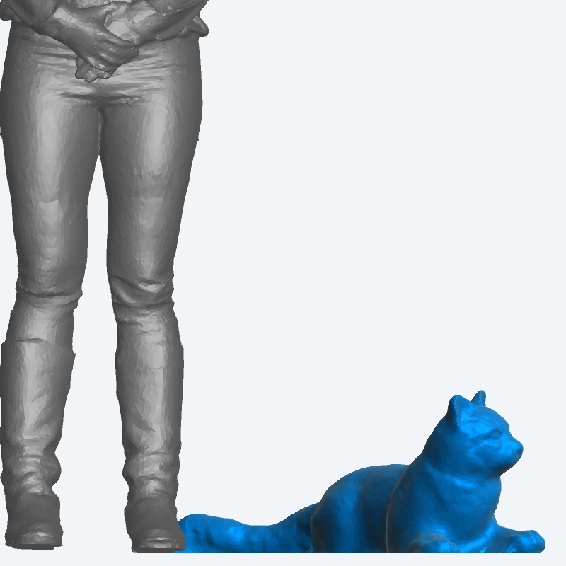 A27 Laying Long-Haired Cat – Scale Model Figure