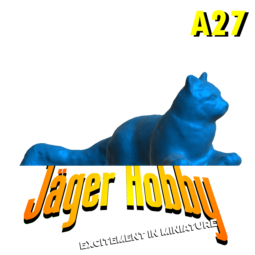 A27 Laying Long-Haired Cat – Scale Model Figure