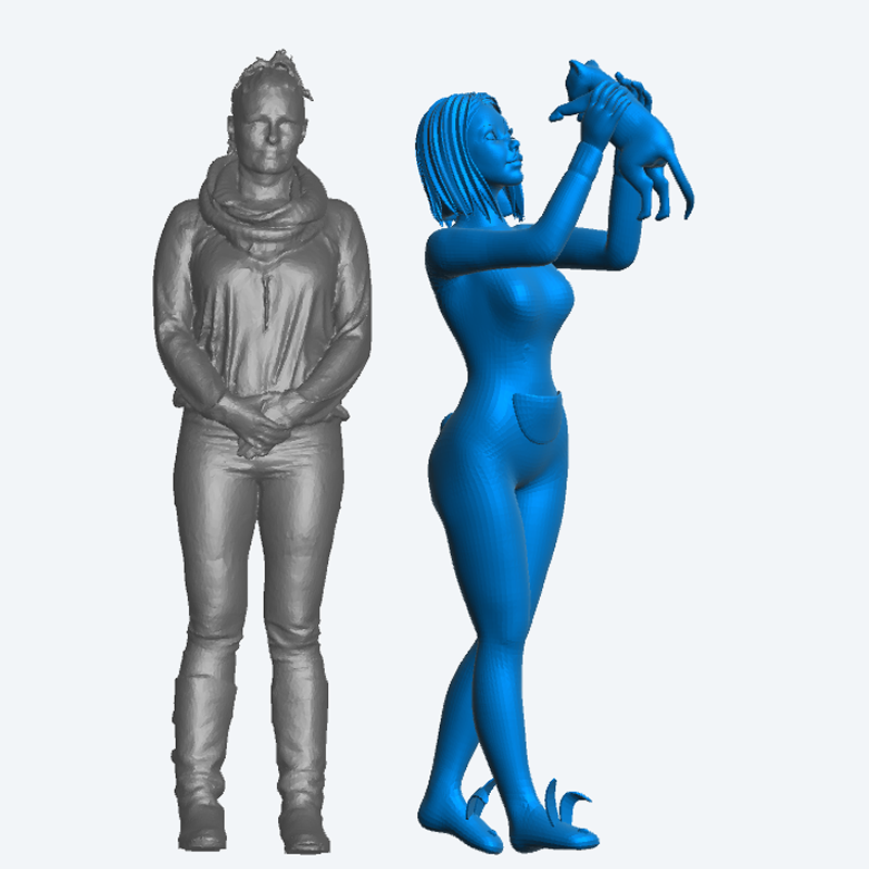 A30 Cute Cartoon Cat Girl & Cat โ A Fun and Whimsical Scale Model Figure