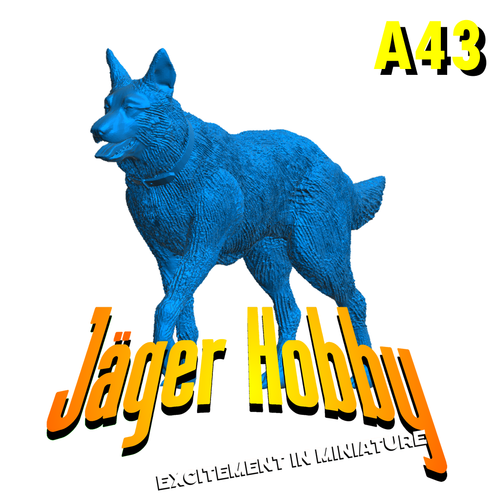 Running German Shepherd Alsatian Multi-Scale Dog Figure A43 –