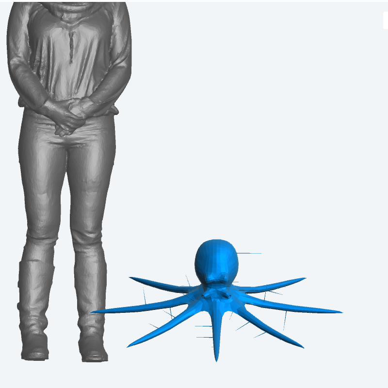 Model Scale Octopus with Tentacles Spread Wide a46