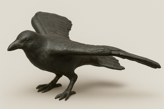 Crow Opening Its Wings Scale Model Figure A52