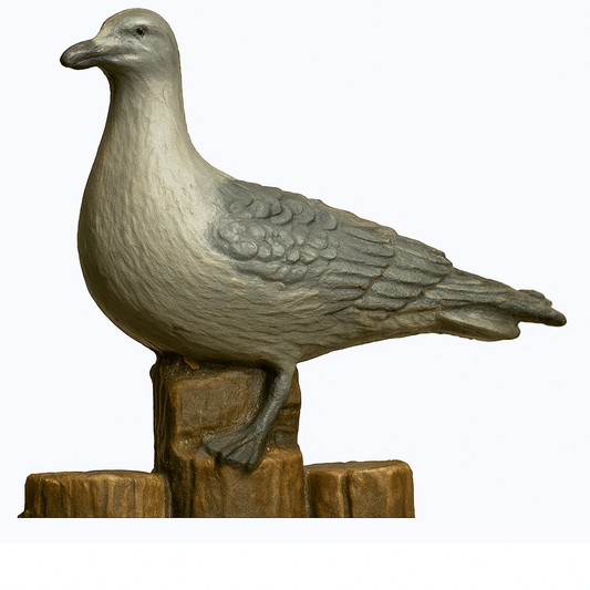 Model Seagull on a Perch for Coastal, Marine A56