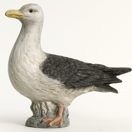 Seagull on Deck, a realistic and carefully sculpted model of a gull standing at rest