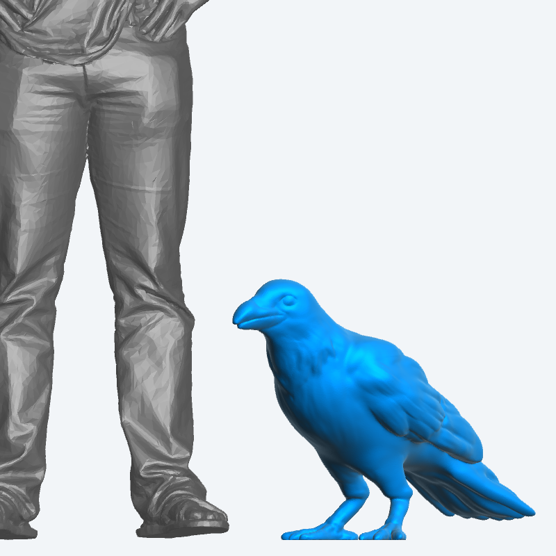 Scale Model Crow Standing for  Dioramas A64